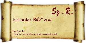 Sztanko Rózsa névjegykártya